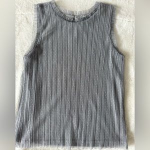Ann Taylor Top Women Medium Dusty Blue Pleated Chiffon Feminine‎ Casual